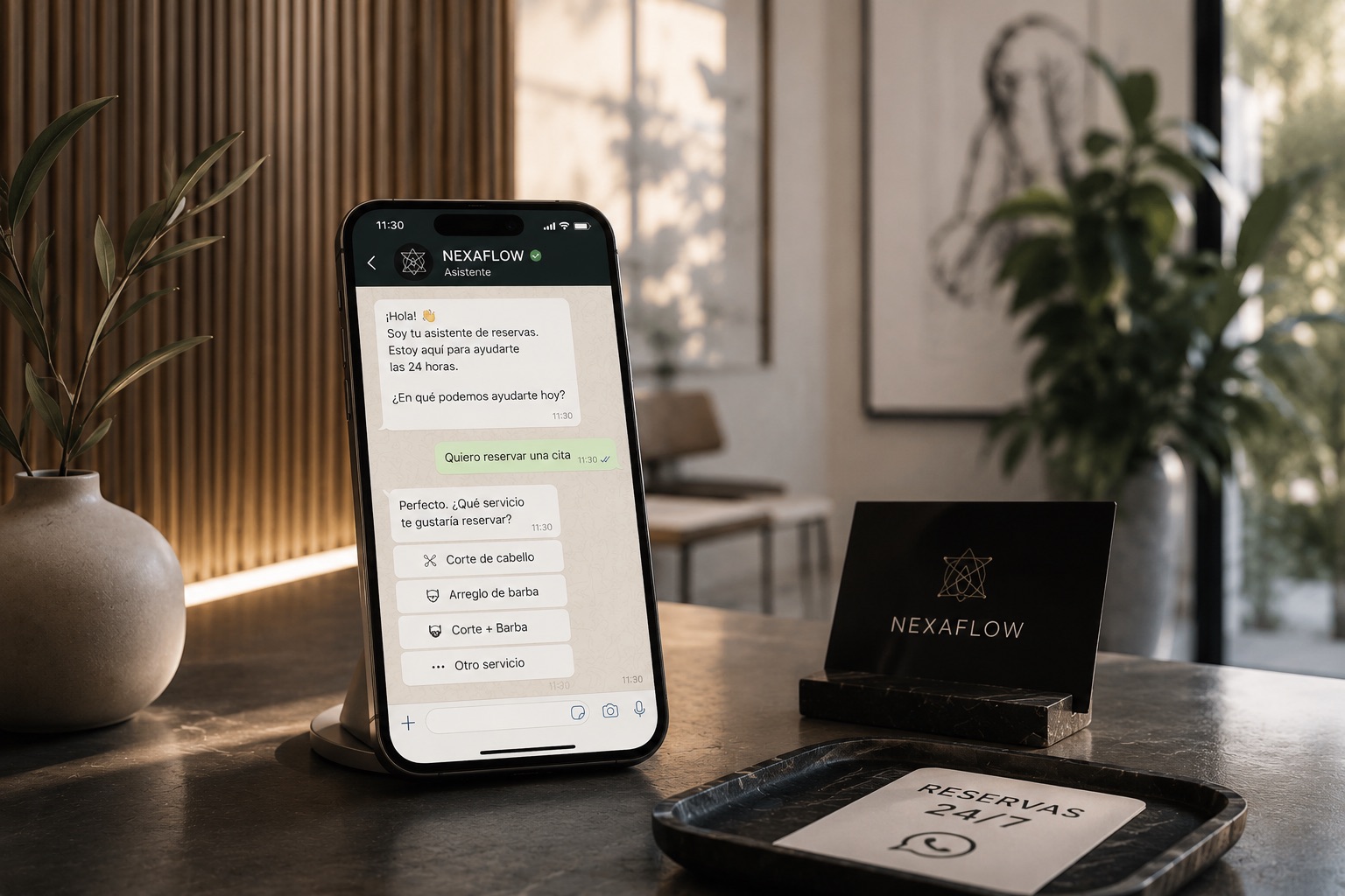 Asistente de WhatsApp reservando una cita automáticamente